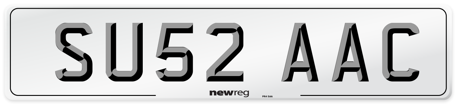 SU52 AAC Number Plate from New Reg